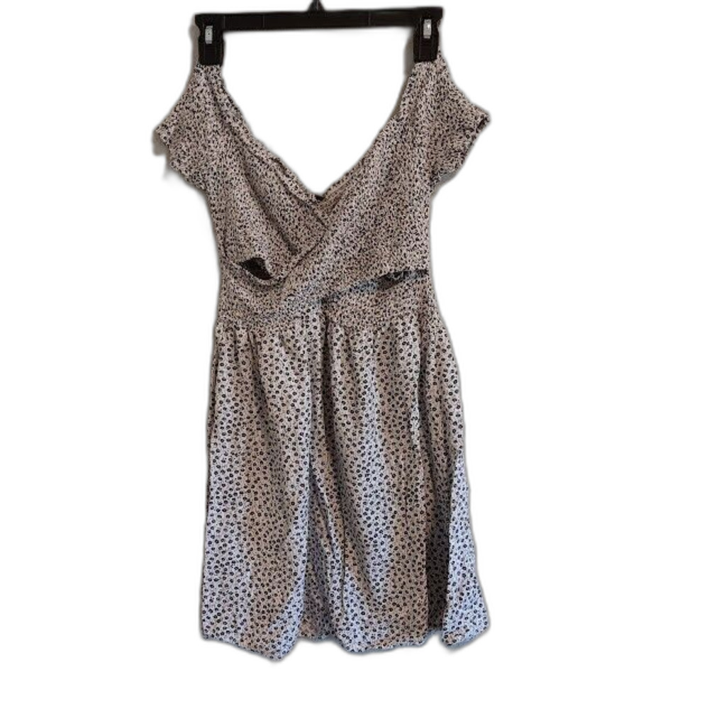 Lulus Black and white short dress Women's M Medium Faux Wrap